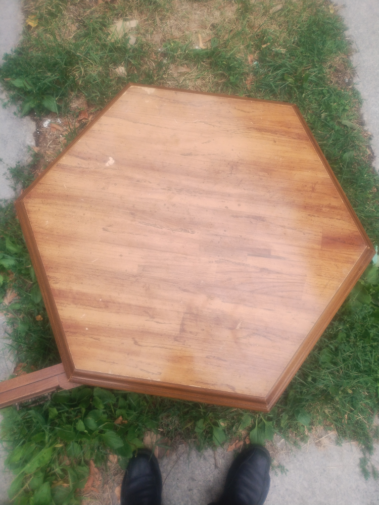 two hexagonal sidetables
