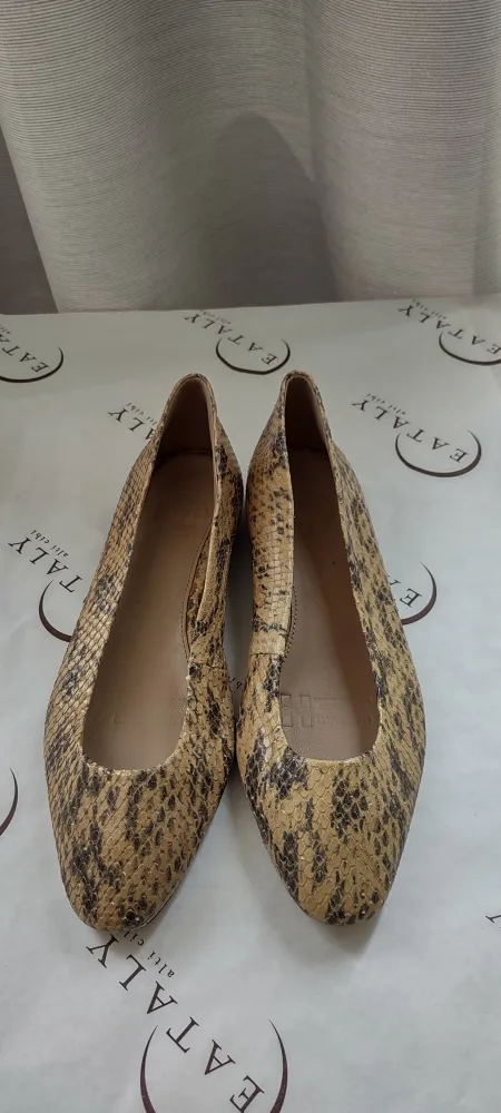 (NEW) Massimo dutti Snakeskin Print Ballet Flats thumbnail