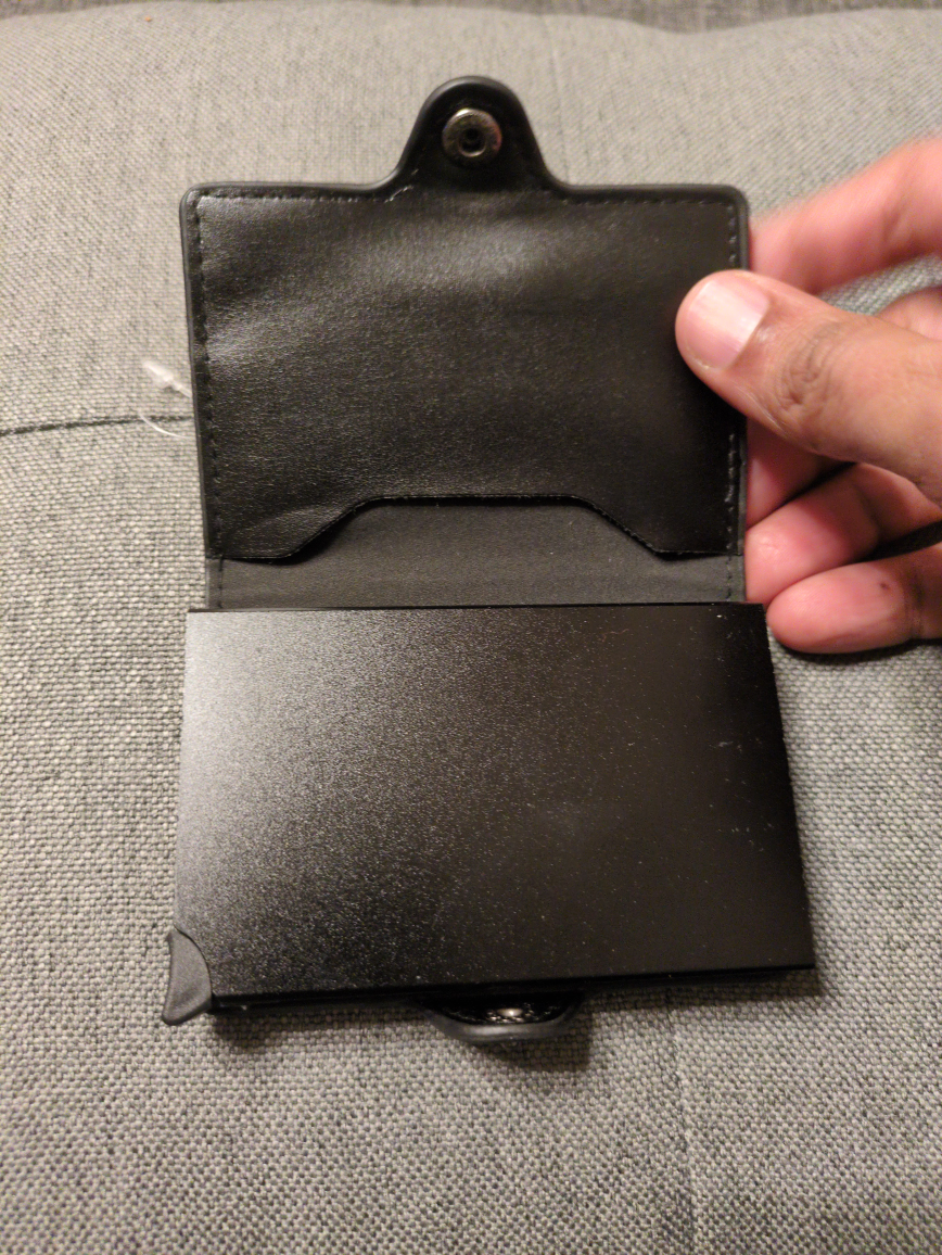Black Leather Card Holder Wallet - photo 3