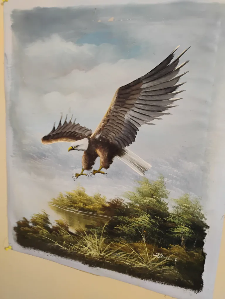 authentic eagle oil painting