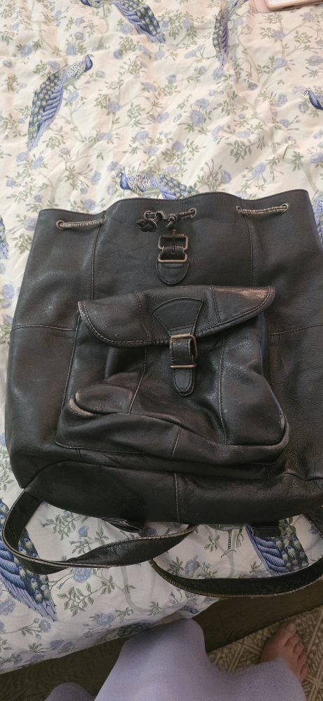 Vintage Leather Backpack - Black - photo 5