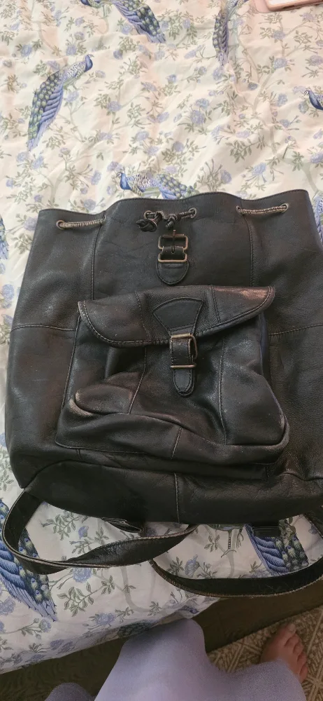 Vintage Leather Backpack - Black image indicator(5)