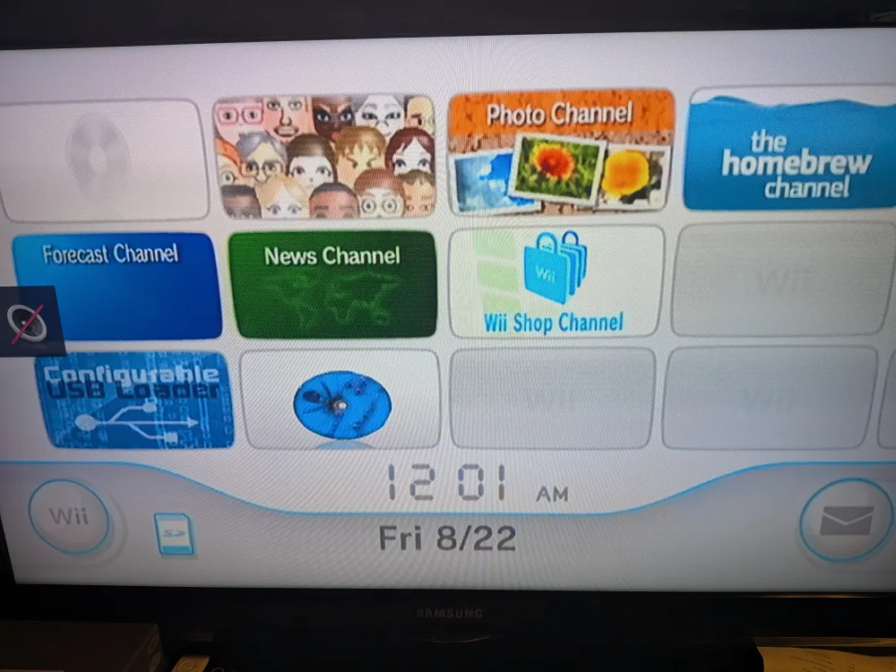 Wii with accessories, homebrew image indicator(3)