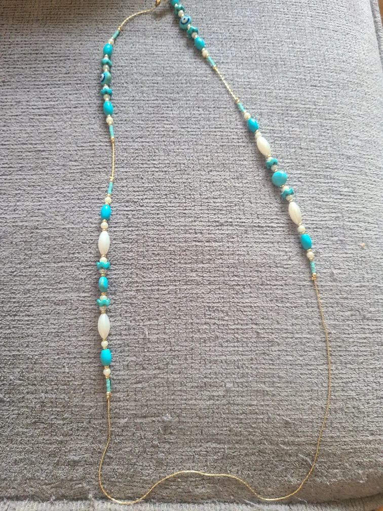 Turquoise like Beaded Necklace thumbnail