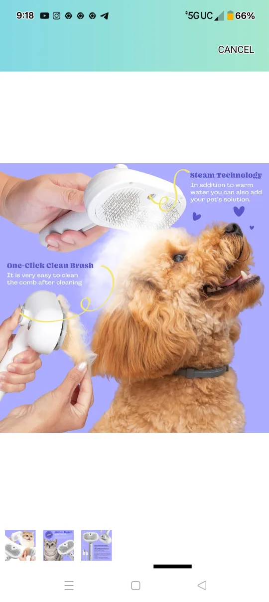 Brand new Silicone 3 in 1 pet hair removal tool. image indicator(5)