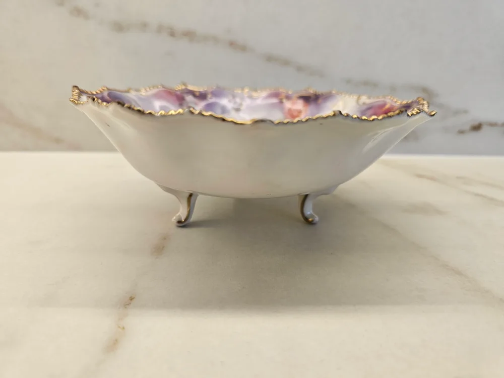 Vintage Floral Porcelain Footed Bowl image indicator(2)