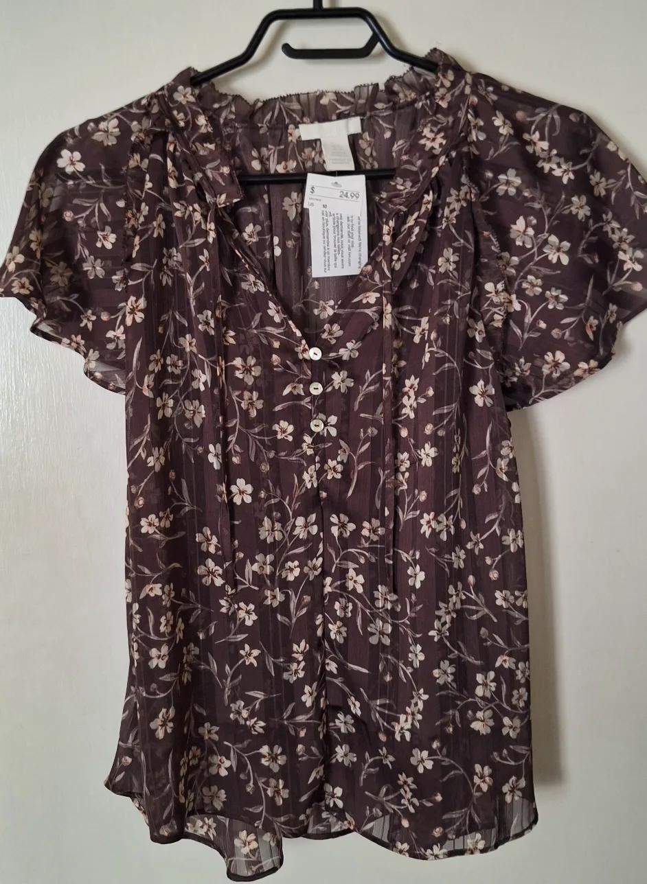 H&M Floral Blouse - Size 10 thumbnail
