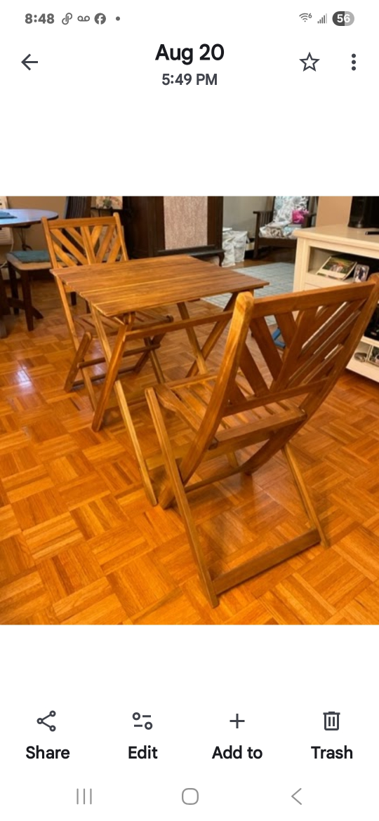 Wooden Folding Table and Chairs Set
