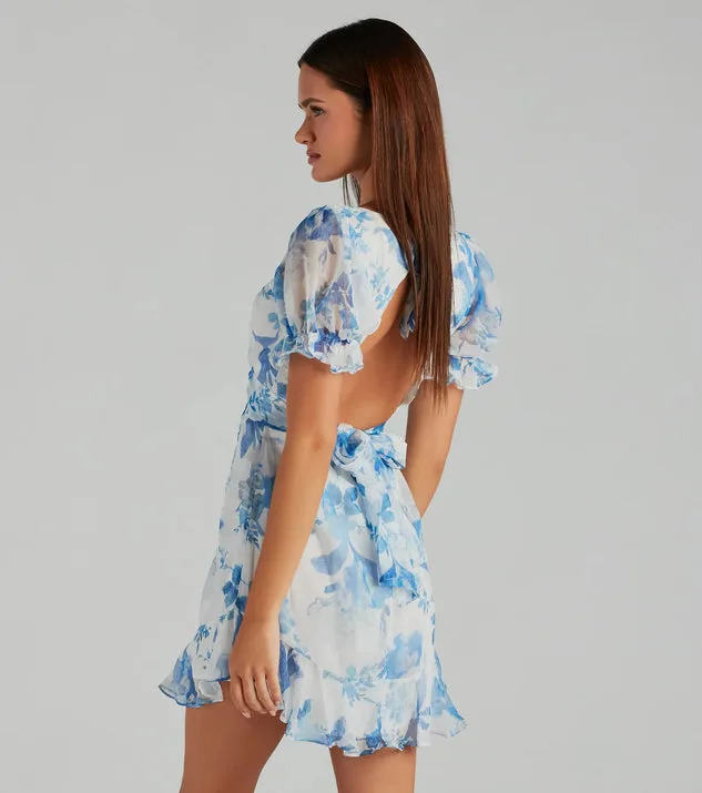 NWT Windsor Blue Floral Mini Dress M image indicator(2)