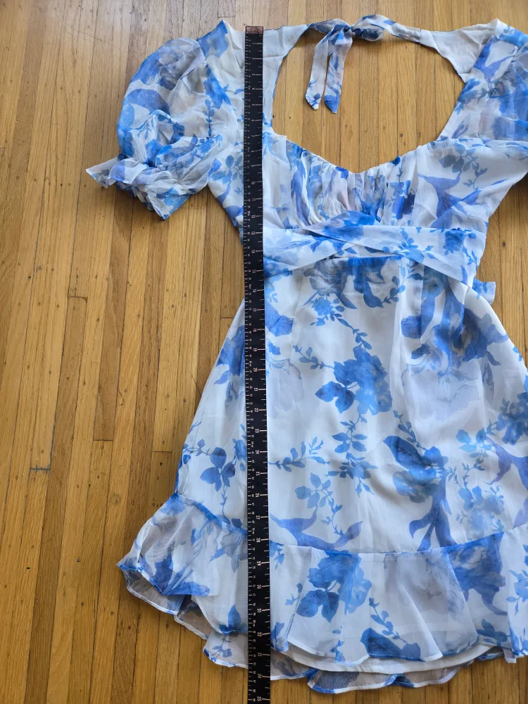 NWT Windsor Blue Floral Mini Dress M image indicator(4)