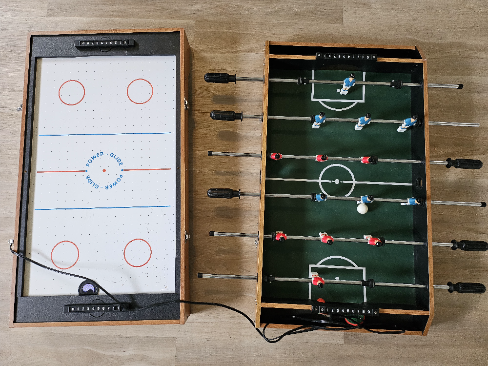 Tabletop Foosball & Air Hockey Game