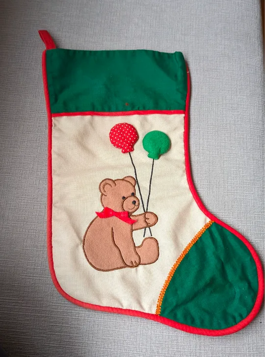 Handmade Teddy Bear Christmas Stocking thumbnail