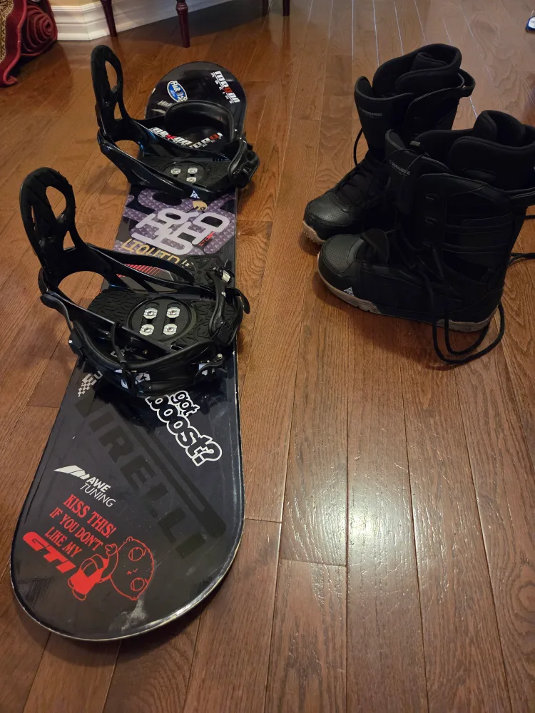 K2 Liquid 158 Snowboard with Bindings & K2 Boots (Size 10.5) thumbnail