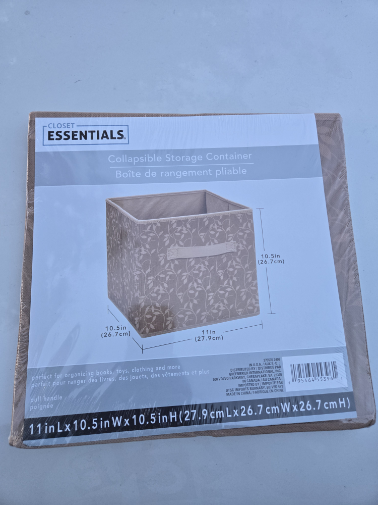 3 Closet Essentials Collapsible Storage Container