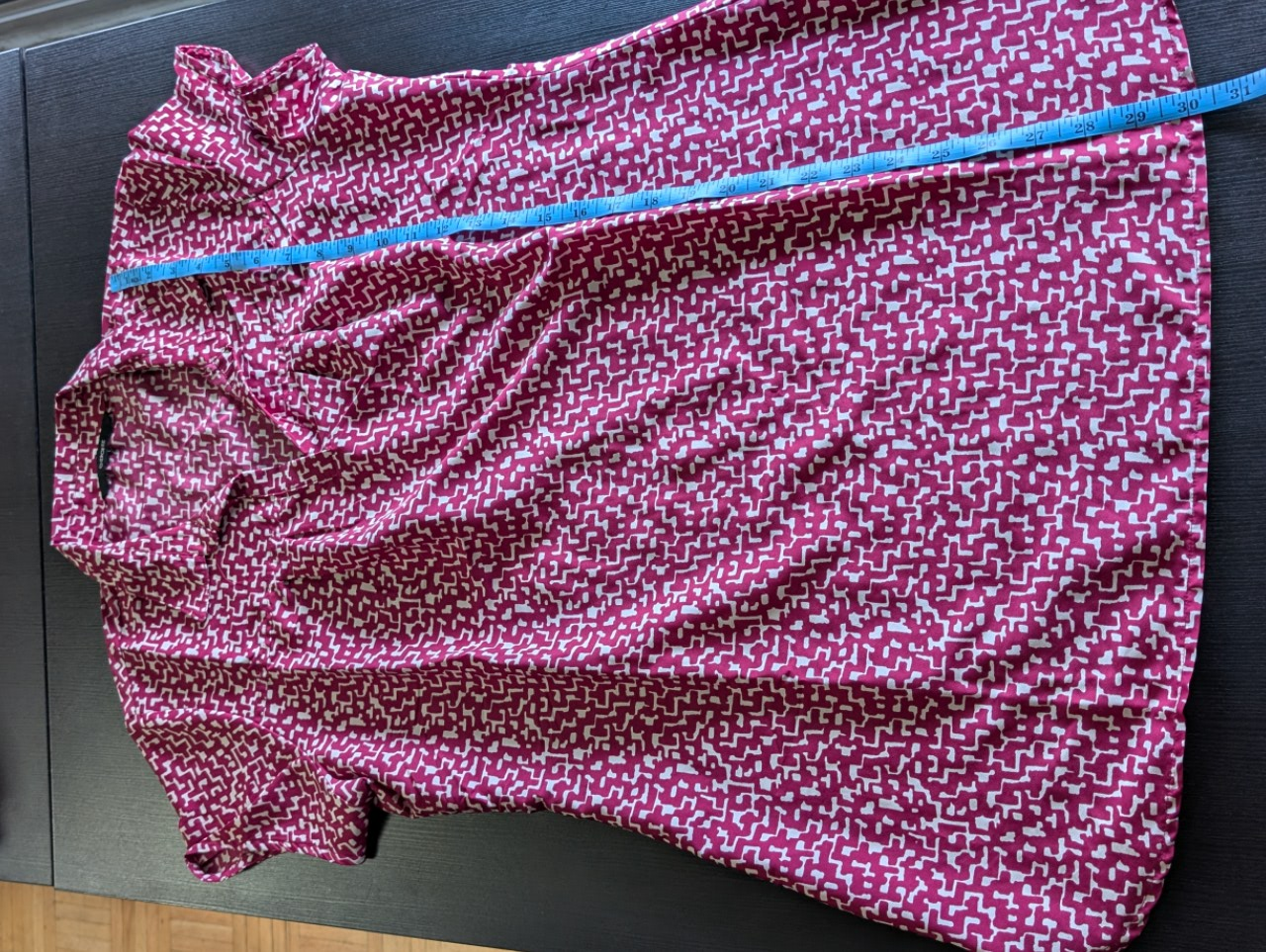 Purple-Wine Patterned tunic top  - Size L