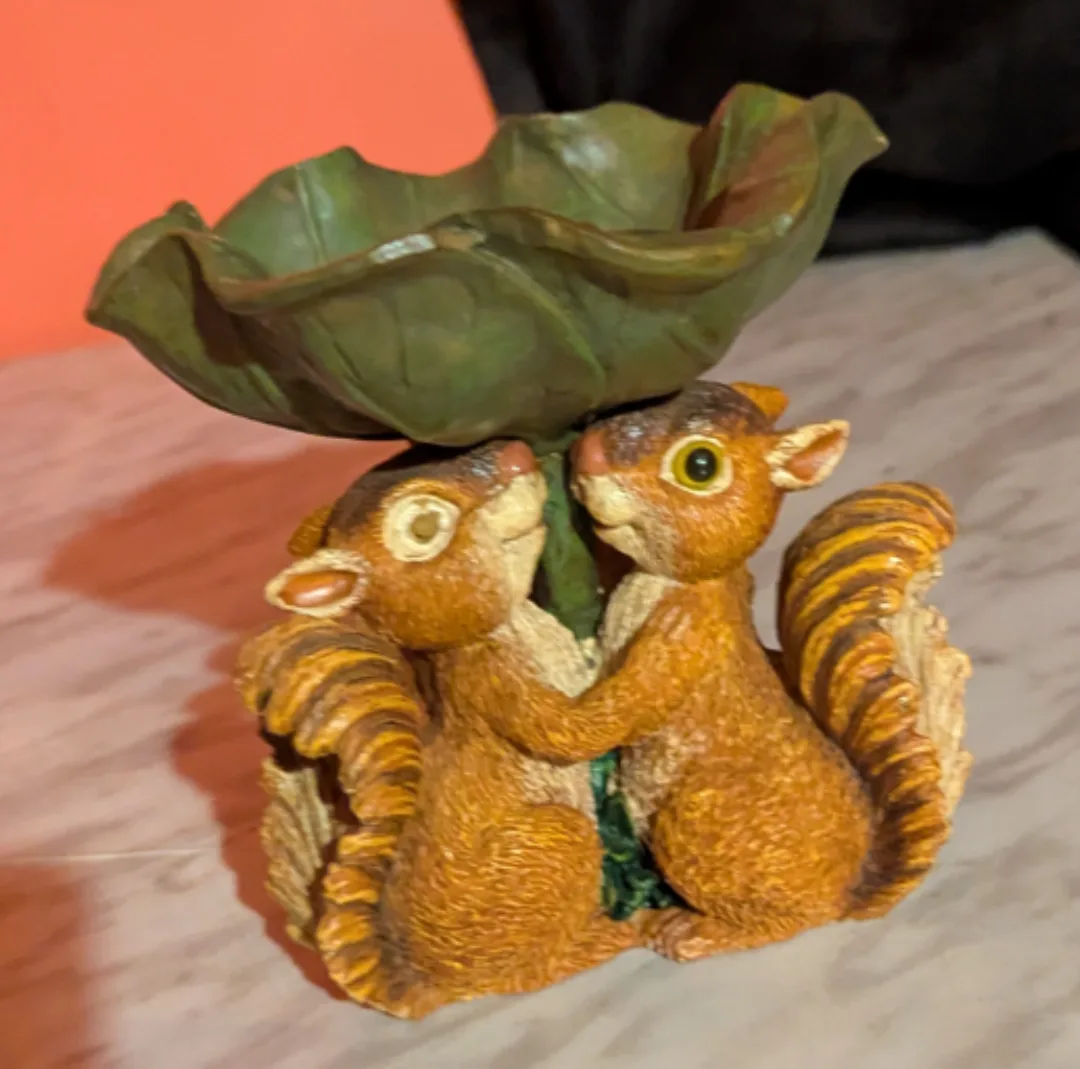 Squirrel Figurine with Leaf Dish thumbnail