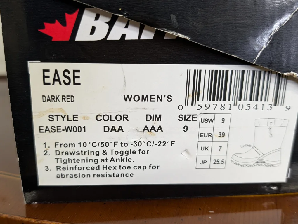 Baffin Ease Women's Winter Boots - Dark Red, Size 9 image indicator(2)