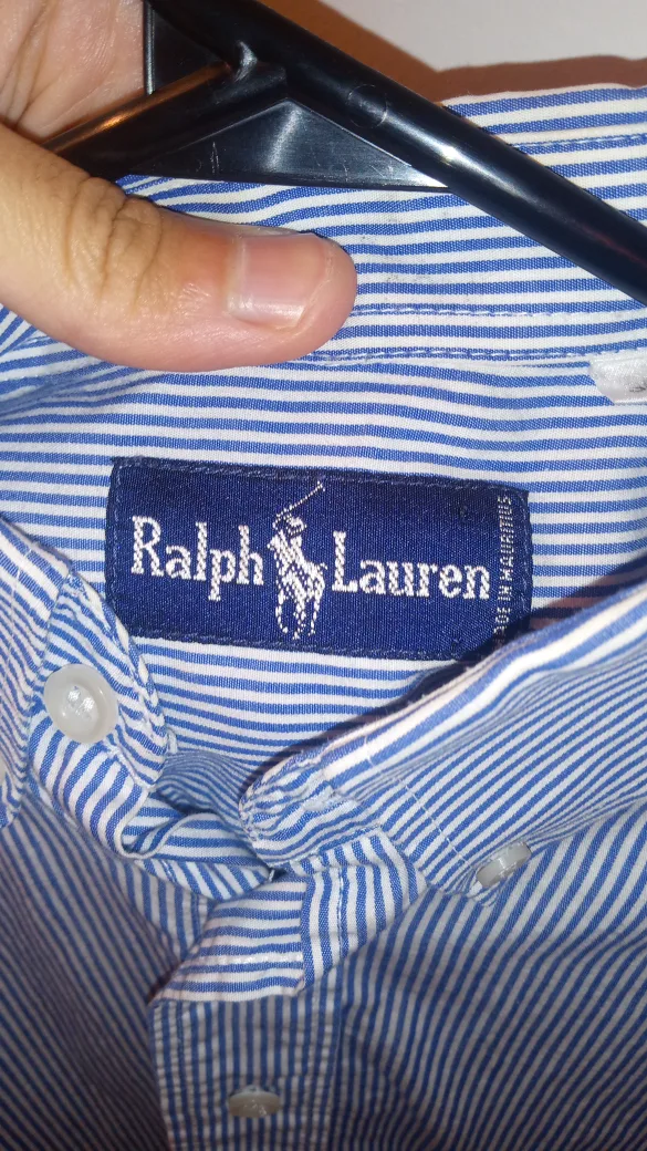 Ralph Lauren Blue Striped Button-Down Shirt image indicator(2)