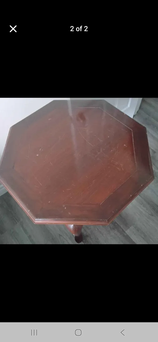 Octagon Side Table - Brown Wood image indicator(2)