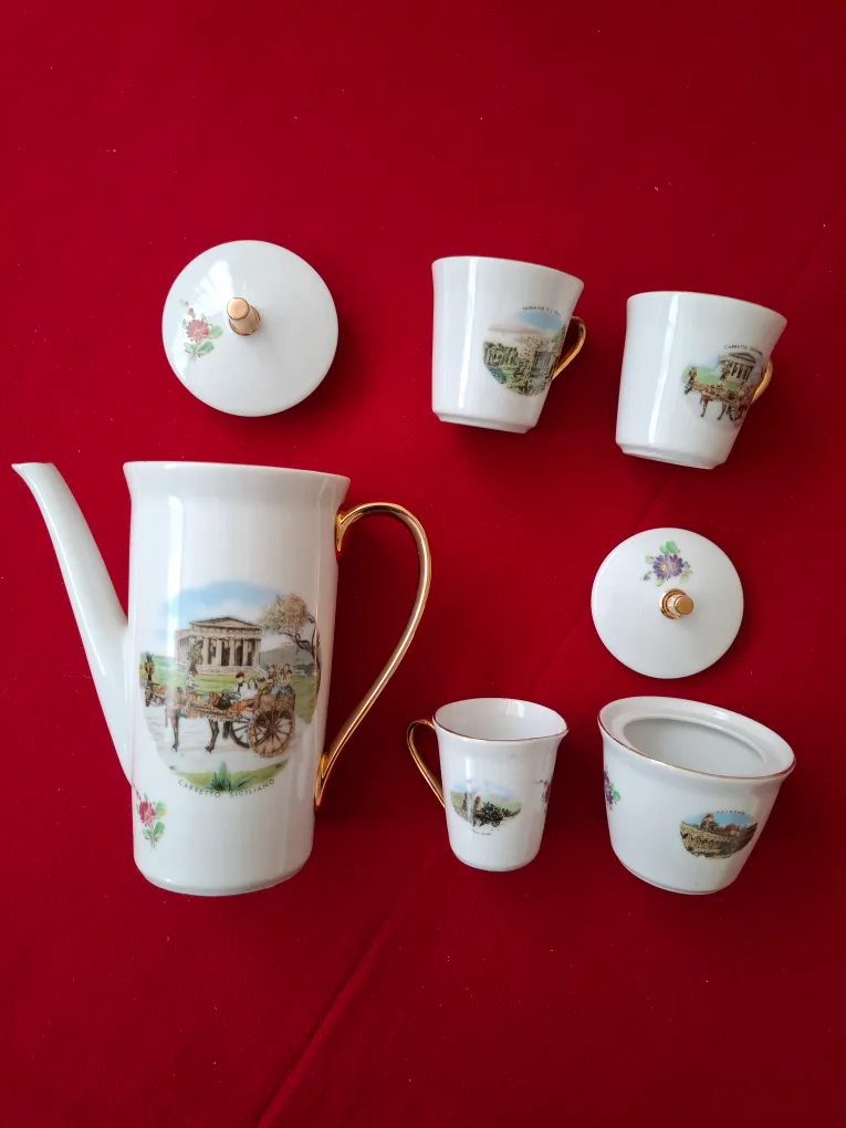 Vintage Italian Porcelain Coffee Set image indicator(4)
