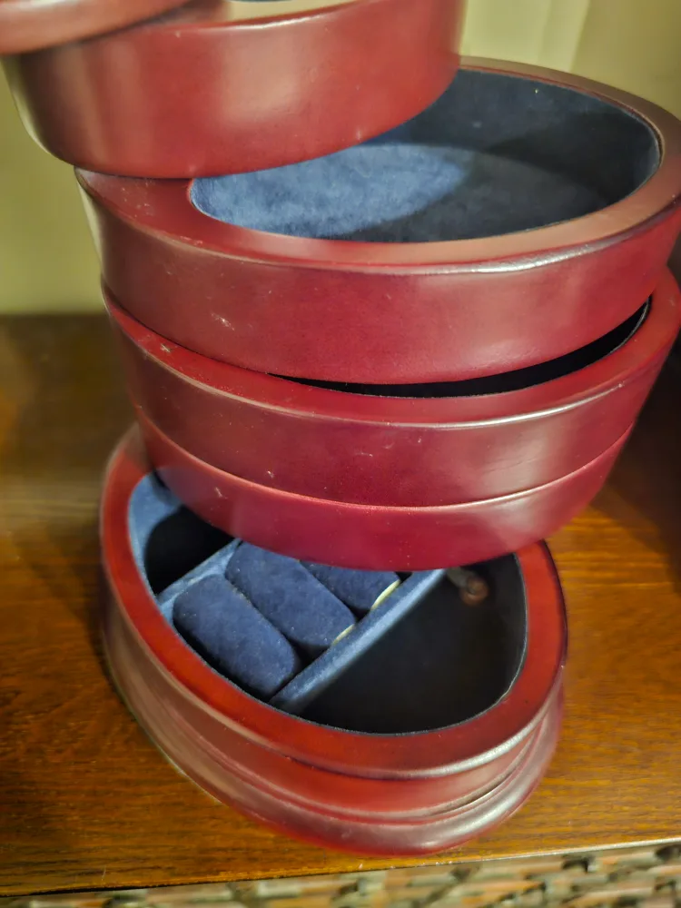 Cherry Wooden Swivel Jewellery Box. 2 for $30 image indicator(3)