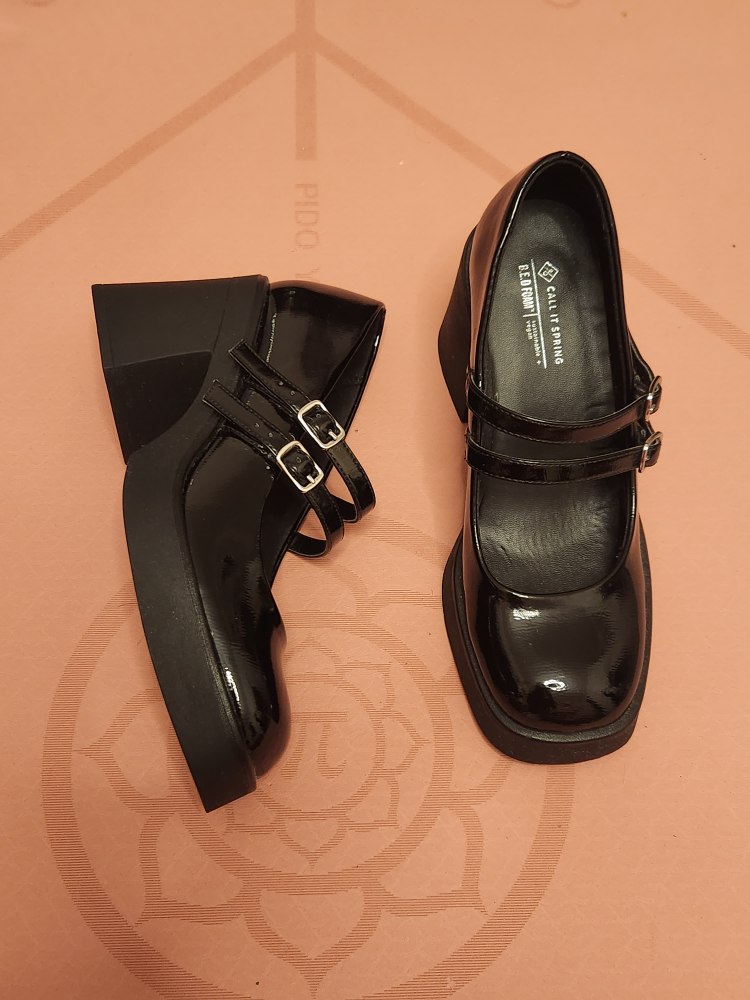Call It Spring Black Platform Mid Heels Mary Janes Size 6.5 - photo 2