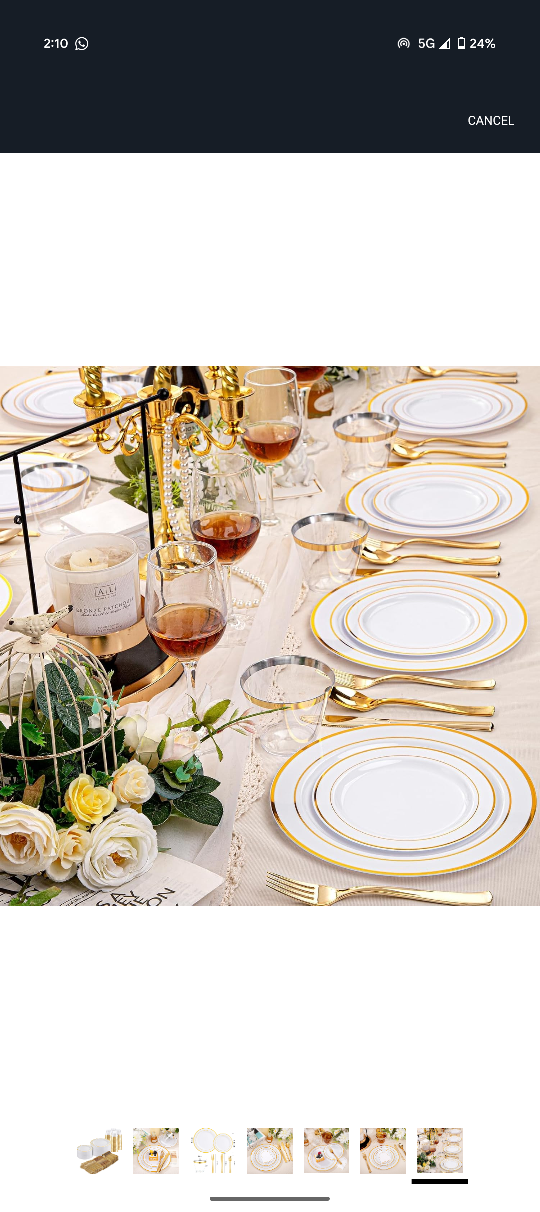 600 Pcs Gold Disposable Plates Plastic Dinnerware Set - photo 5