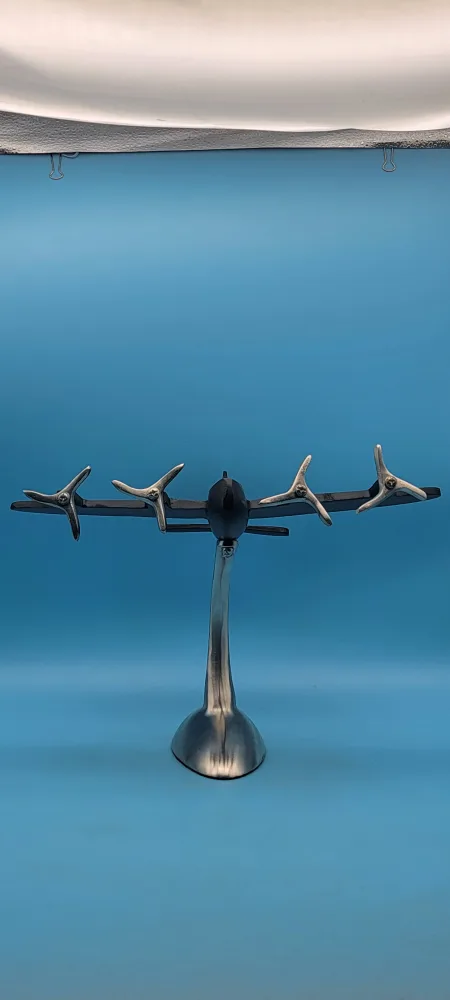 Vintage Airplane Model 14" Aluminum Black/ Metal image indicator(2)