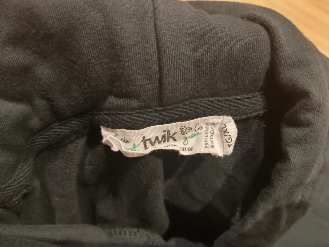 Dark green short sleeve cotton sweater dress hoodie image indicator(2)