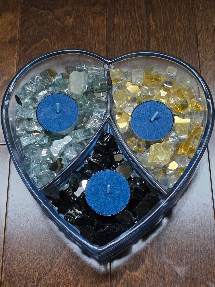 Heart-Shaped Candle Holder with Gems thumbnail