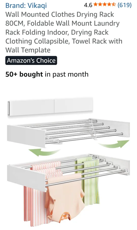 Wall Mounted Retractable Clothes Drying Rack image indicator(7)