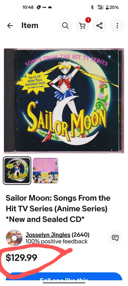 Sailor Moon Songs from the Hit TV Series CD & Cassette image indicator(8)