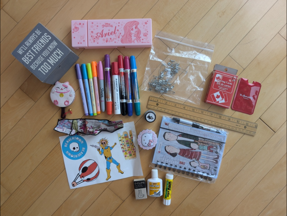 Lot of stationary, playing cards etc.
