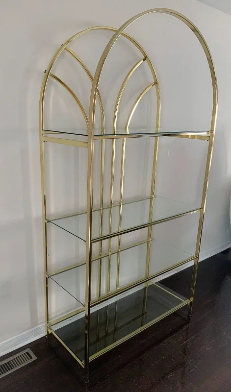 Gold Metal & Glass Display Shelf image indicator(3)