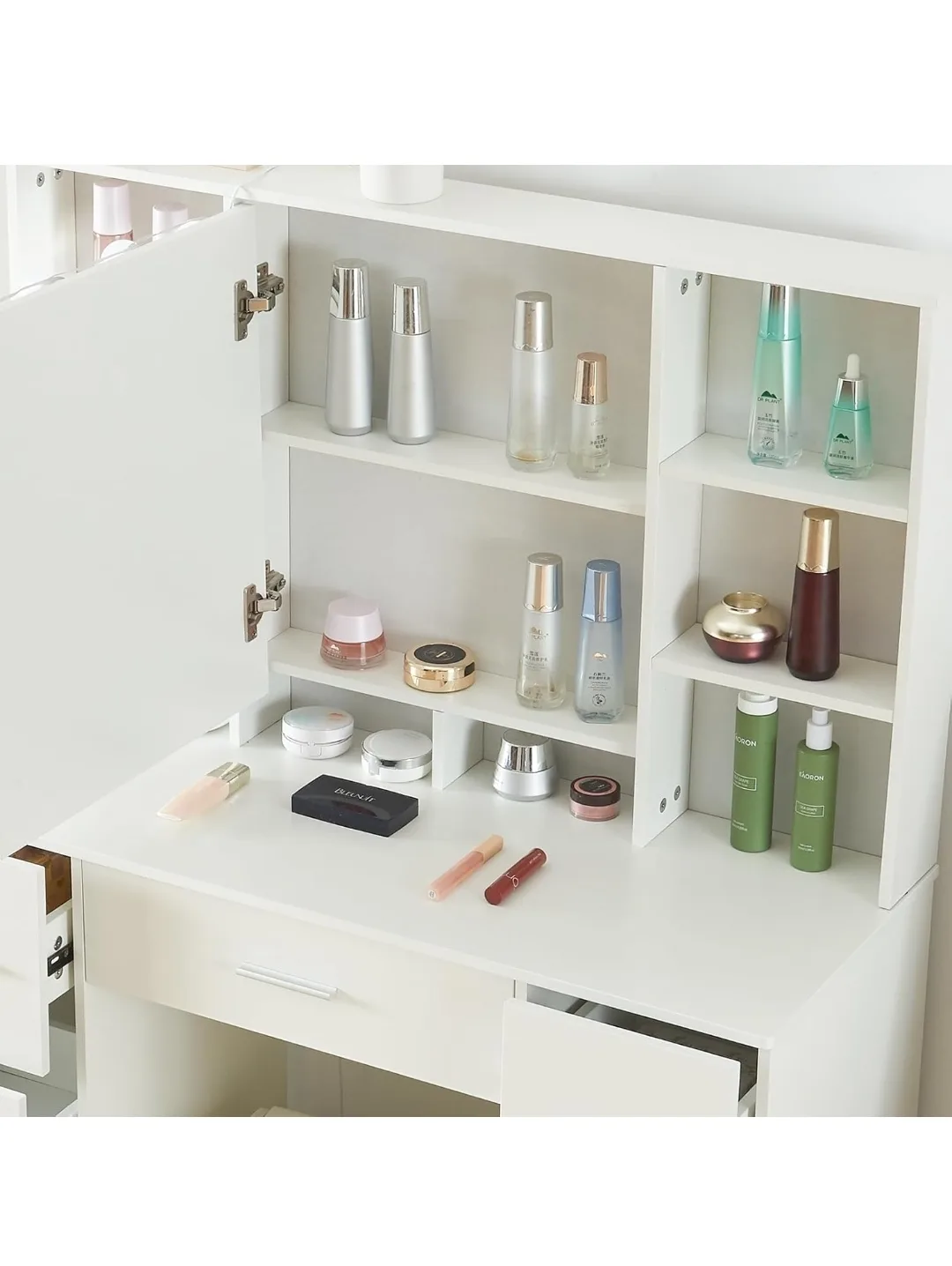 Vanity Table with Lighted Mirror & Stool image indicator(4)