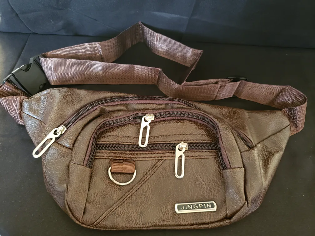 Jingpin Brown Leather Fanny Pack - New thumbnail