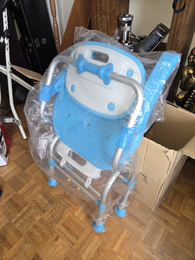 Folding Shower Chair with Armrest - New - photo 2
