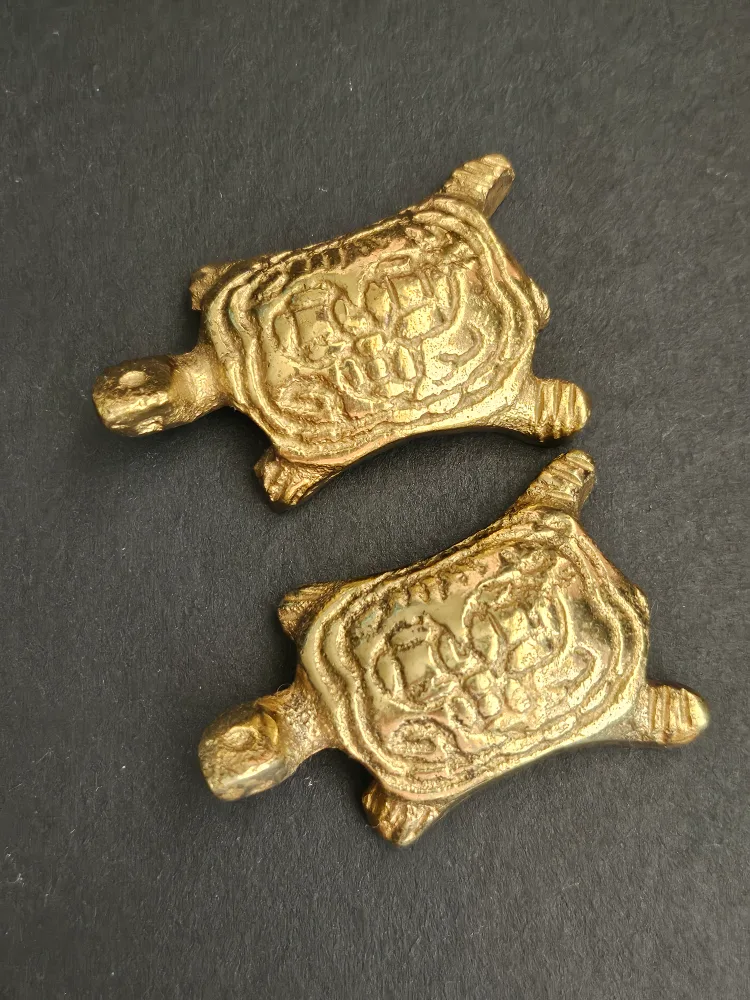 Two Small Brass Turtle Figurines thumbnail