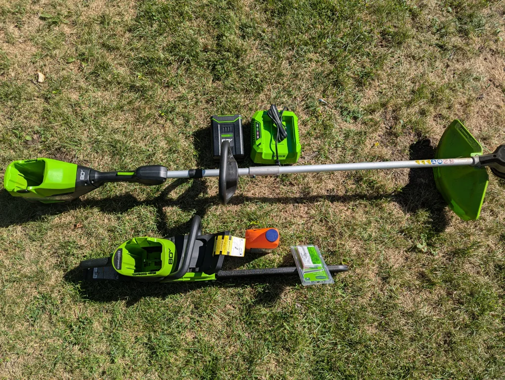 Greenworks 80V Chainsaw & String Trimmer Combo CASH ONLY AS IS image indicator(5)