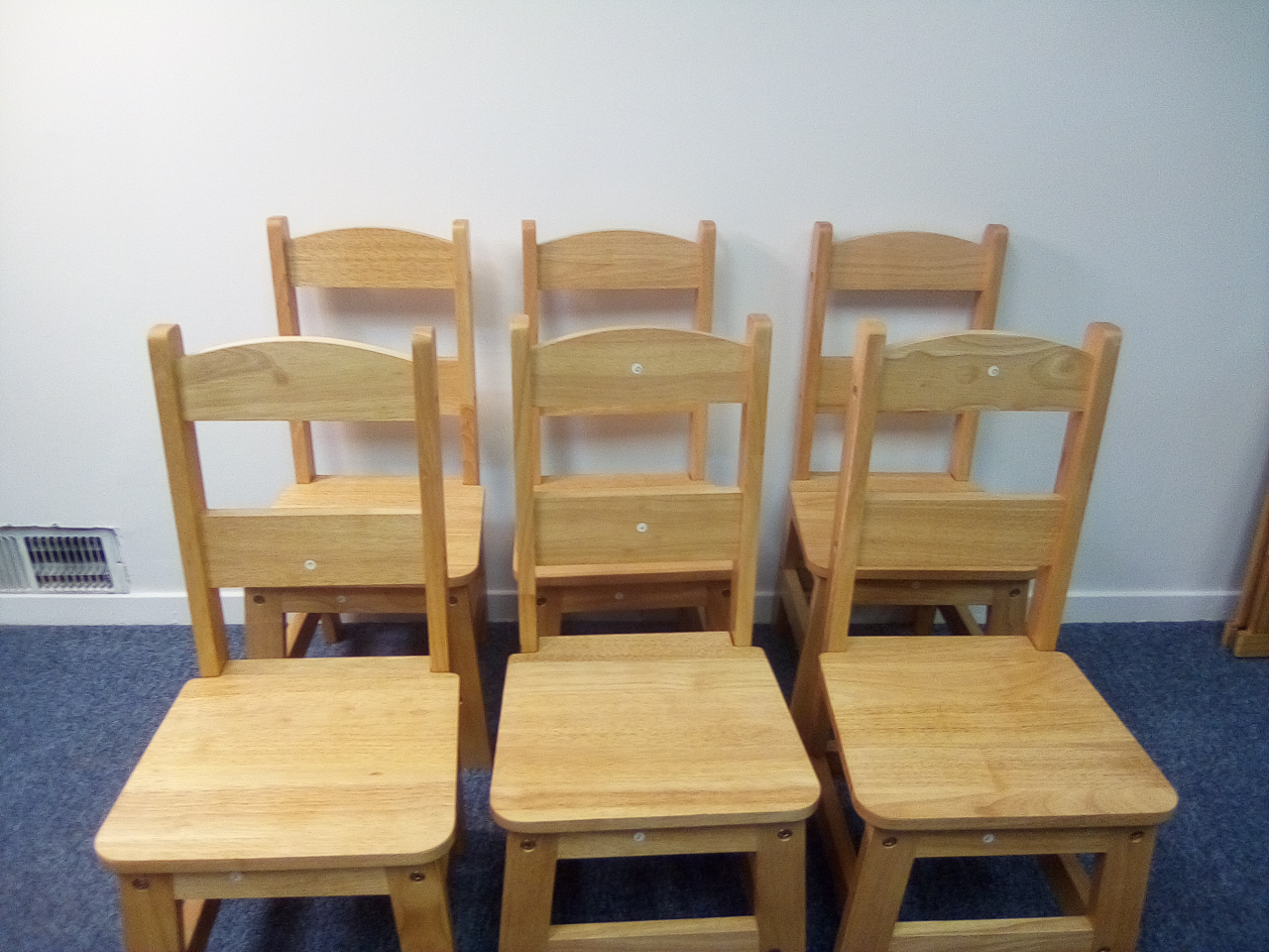 Melissa & Doug Solid Wood Toddler Chairs - set of 6 (brand new)