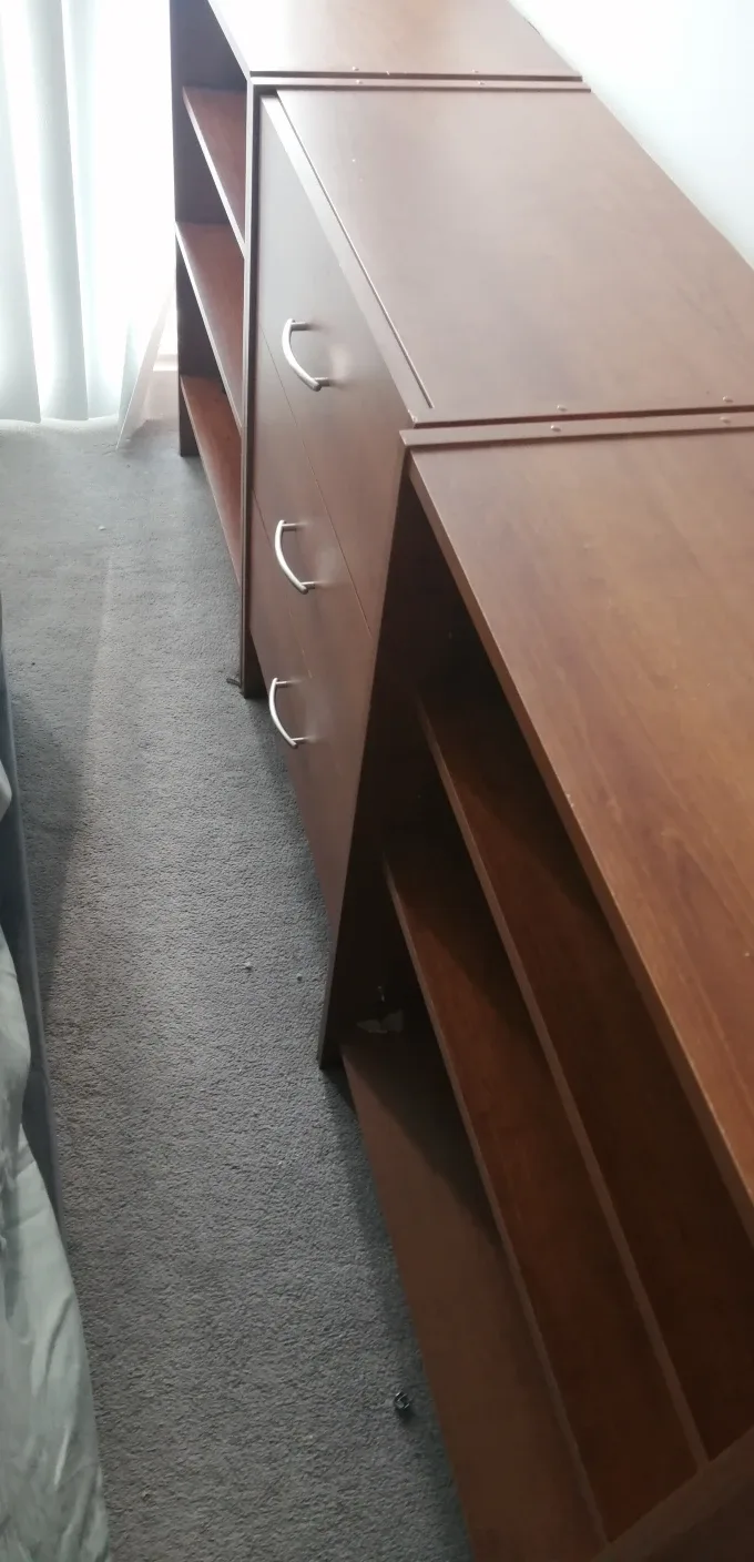 Brown Wooden Dresser with Shelves image indicator(2)