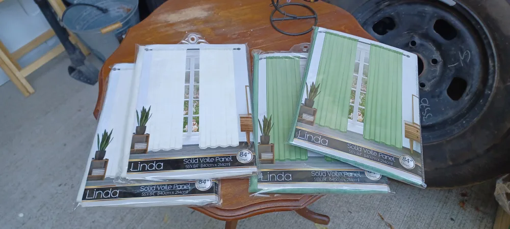 Sheers Linda Solid Voile Panel 55x84 NEW thumbnail