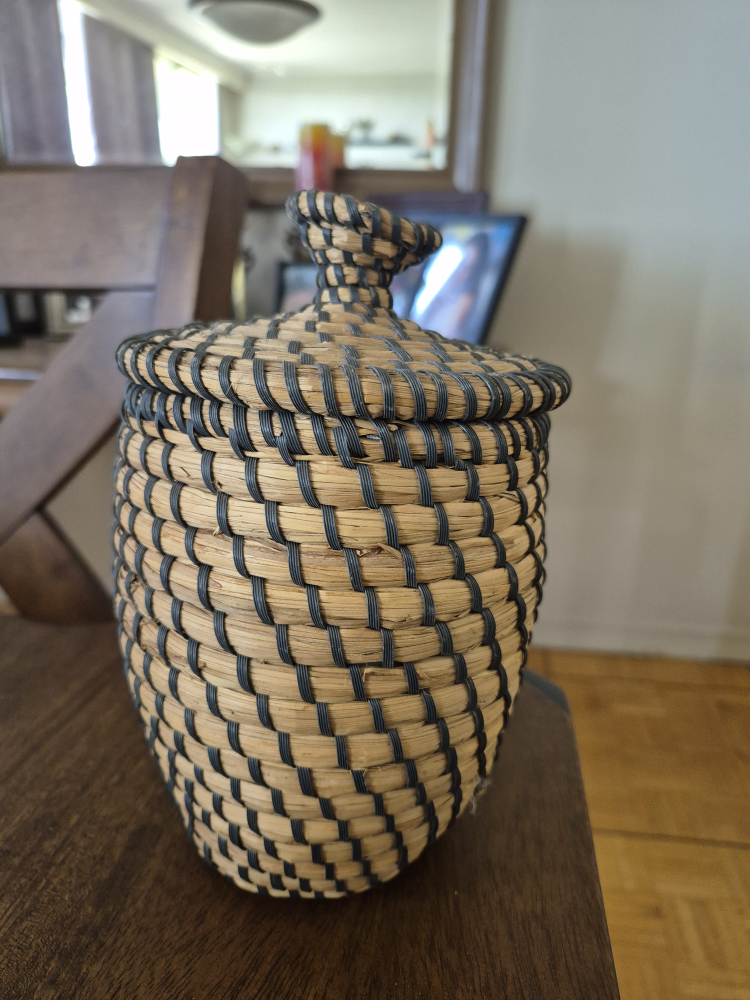 Woven Basket with Lid