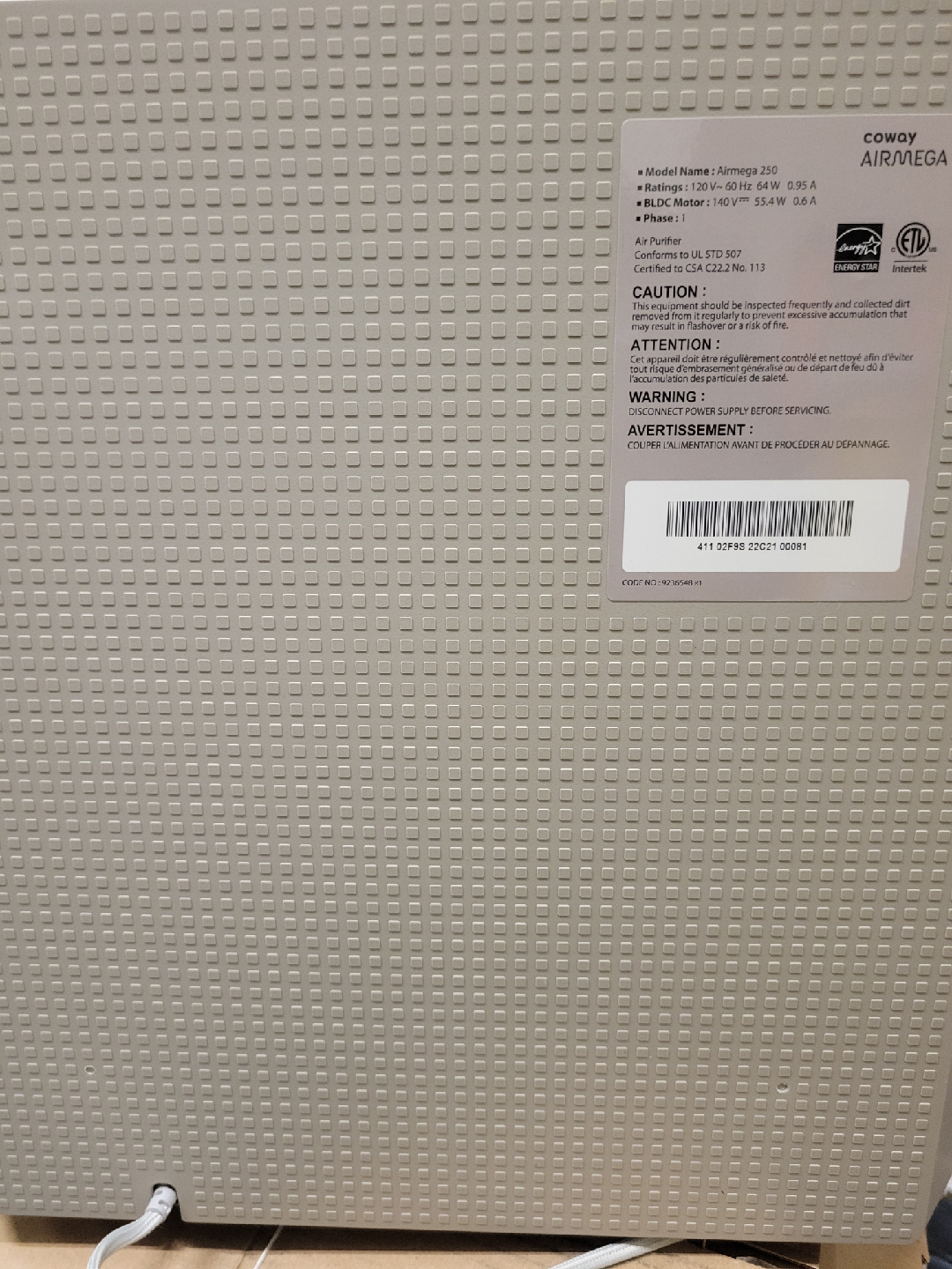 Coway Airmega 250 Air Purifier - photo 4