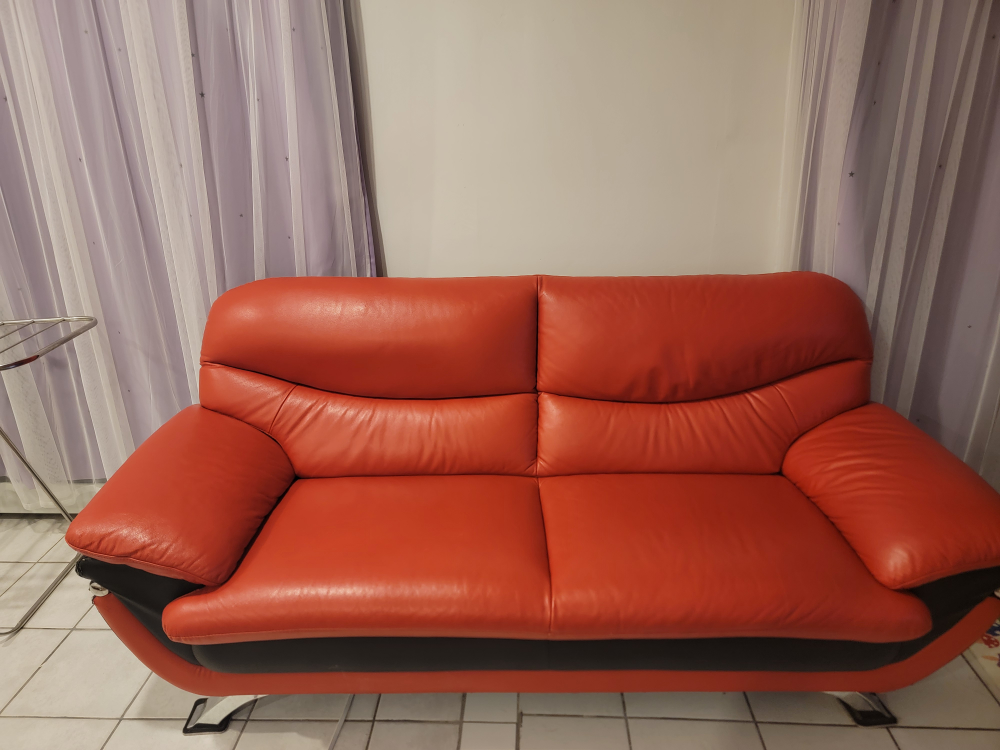 Red Leather Sofa