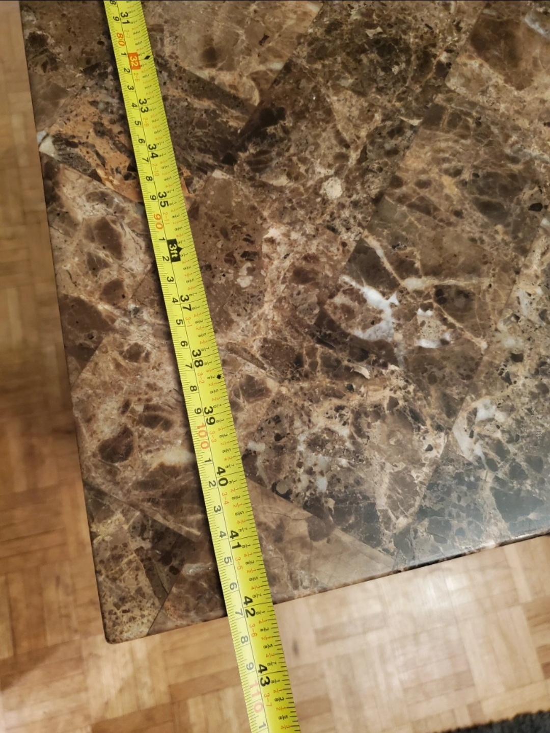 Brown Marble Pattern Dining Table (71x43 inches) whith 4 chairs - photo 5