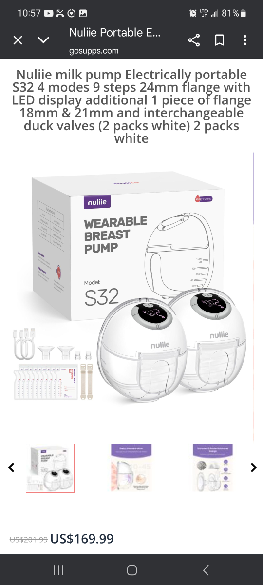 Nuliie S32 Hands-Free Electric Breast Pump brand new