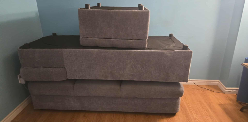 Grey Sectional Sofa with Ottoman