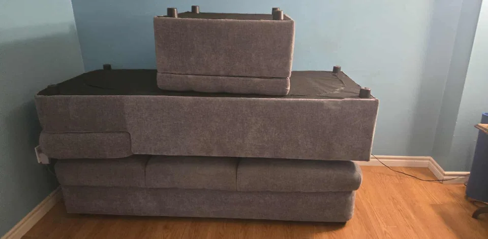 Grey Sectional Sofa with Ottoman thumbnail