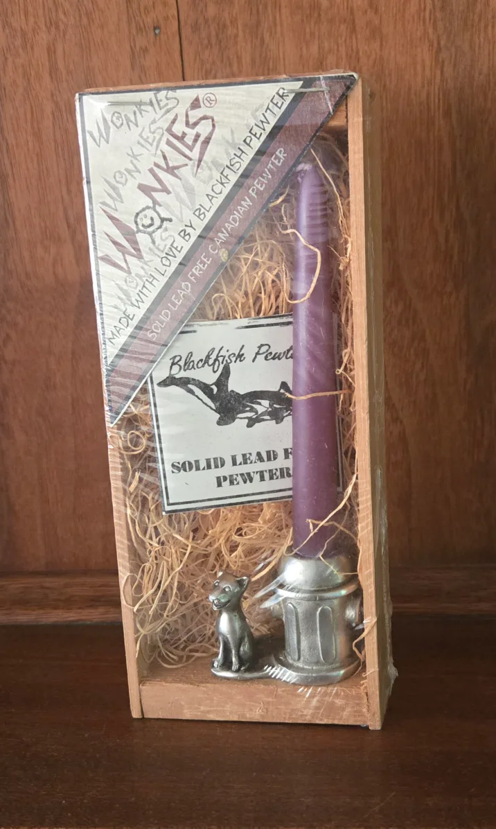 Wonkies Blackfish Pewter Candleholder Set